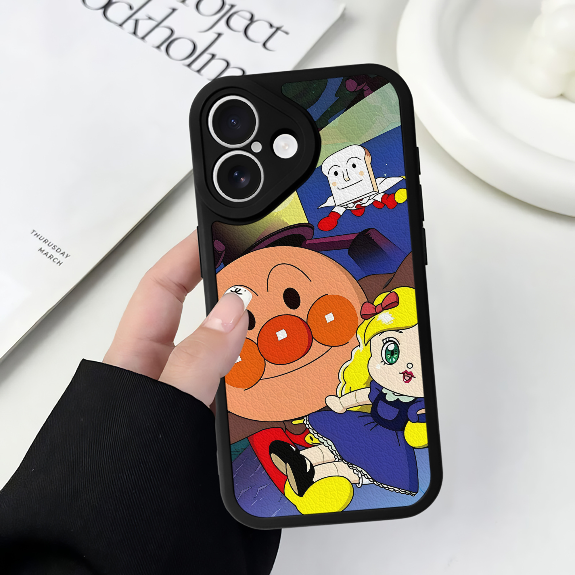 （画像用） アンパンマン Anpanman 【iPhone 16シリーズ対応】シリコンスマホケース（レザー調） 材質：シリコン